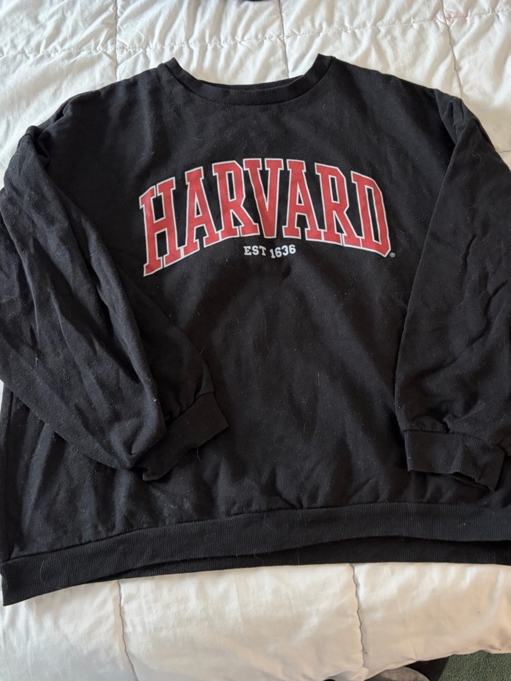 Harvard Black Sweatshirt with Red Arch Logo